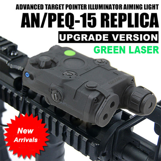 AN/PEQ-15 Green Laser White LED Flashlight Torch IR illuminator
